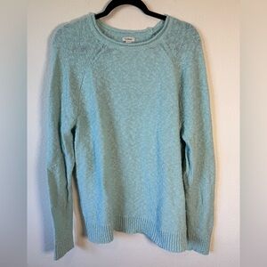 L.L. Bean Women's Popcorn Knit Soft Aqua Crew Neck Sweater, Women's XL